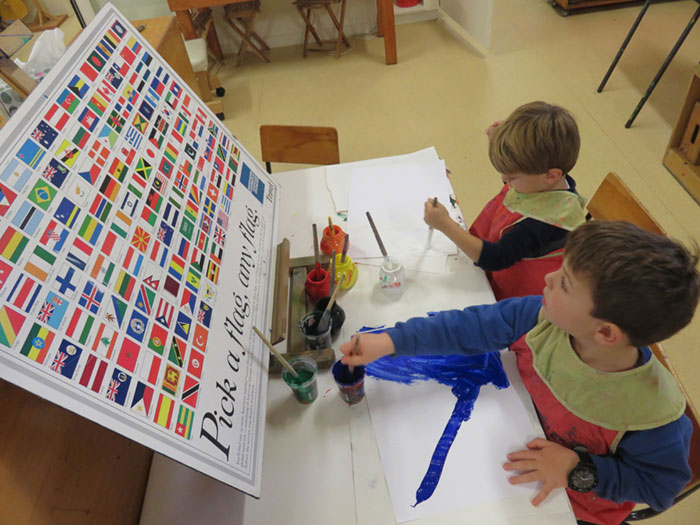 Indoor-Gallery-Painting-Flags - Park Orchards Kindergarten
